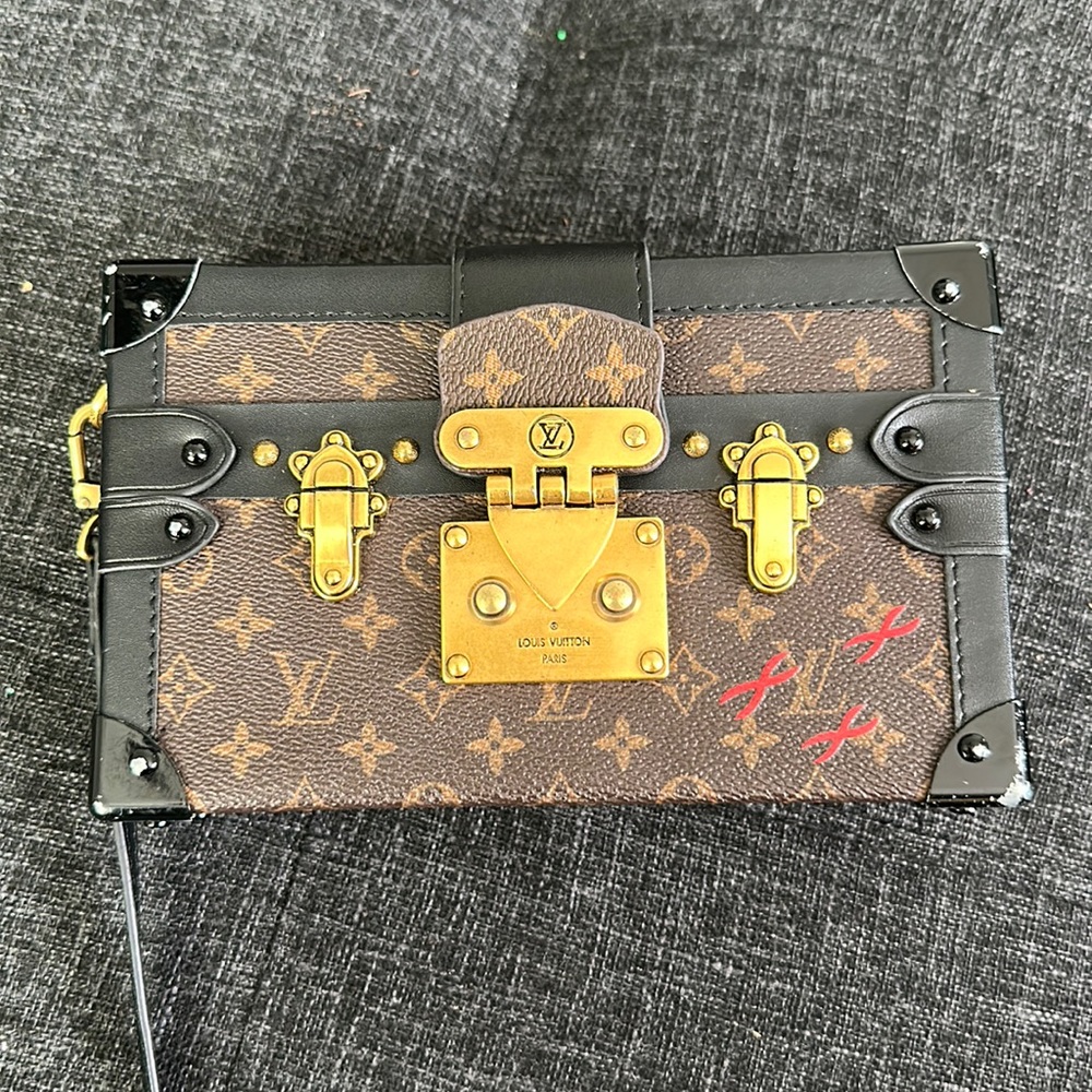 Louis Vuitton Petite Malle Monogram Brown Clutch